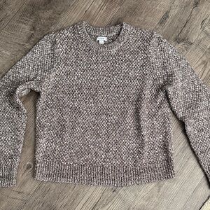 J. Crew Factory Marled Taupe Crewneck Sweater